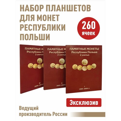 Альбом-планшет для монет Республики Польша 2 злотых (3 планшета). 2005 2009 7 монет медаль набор монет юар южная африка 2005 2009 год чм по футболу юар 2010