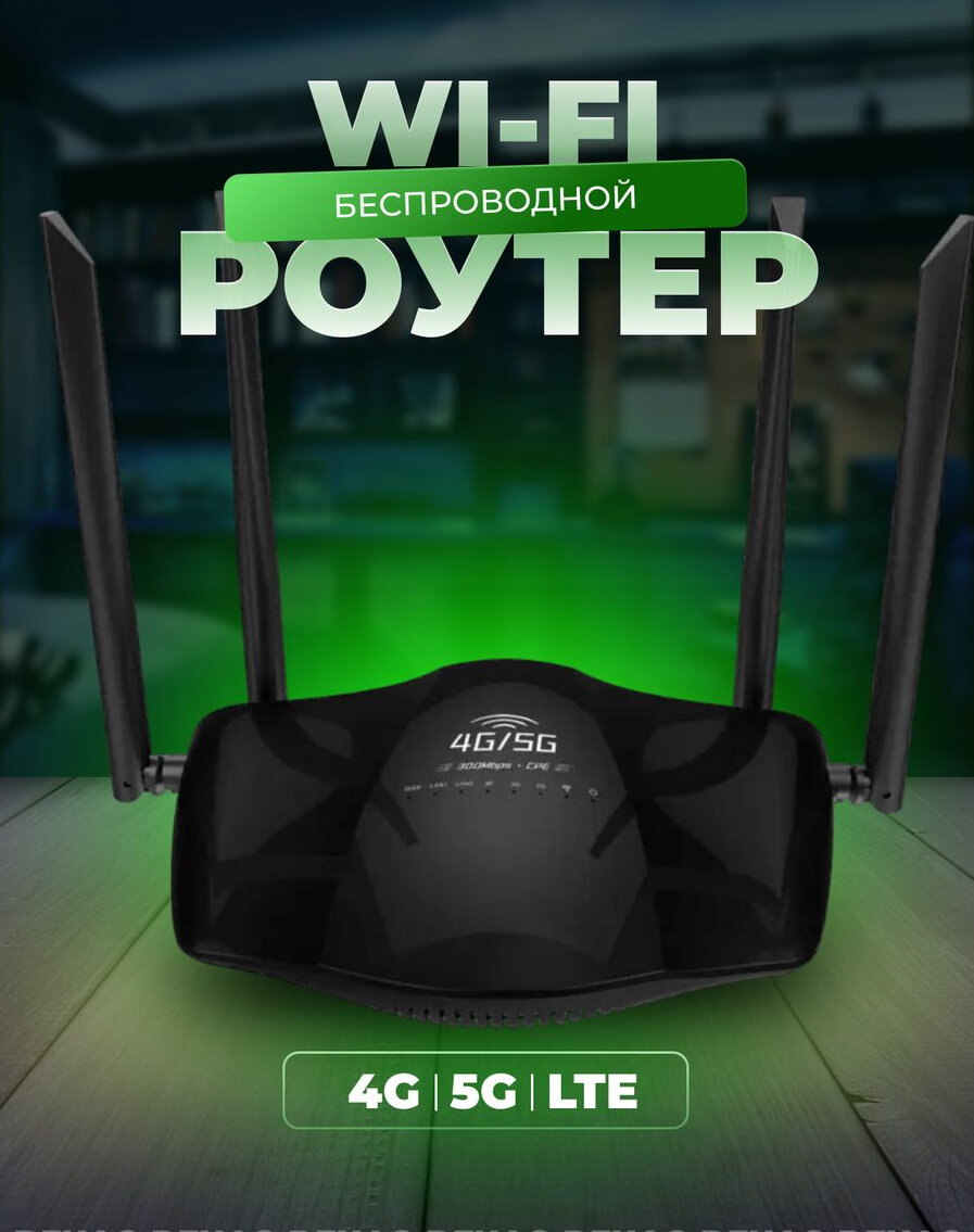 WIFI Роутер 3g, 4g, 300 Мбит/с, точка доступа Wi-Fi, со слотом для Sim-карты / переносной wifi.