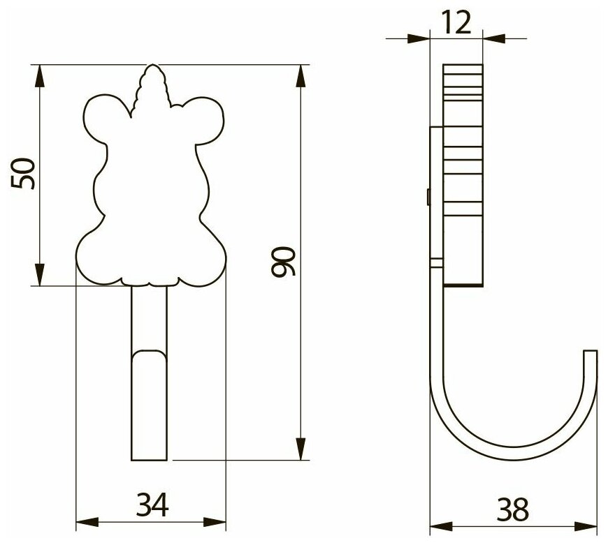 GTV Крючок мебельный WM-UNICORN единорог, розовый - фотография № 2