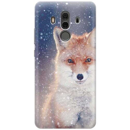 фото Cиликоновый чехол на huawei mate 10 pro / хуавей мейт 10 про с принтом "лисица в снегопад" gosso
