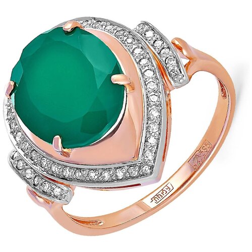 Перстень KABAROVSKY, красное золото, 585 проба, размер 18.5 anima кольцо из золота с зеленым ониксом и бриллиантами