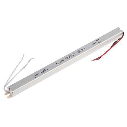 фото Блок питания ecola для светодиодной ленты, led strip power supply, 60 w, 12 v, длинный, тонкий