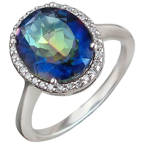 фото Эстет кольцо с топазами и фианитами из серебра г11к351057bmq, размер 17.5