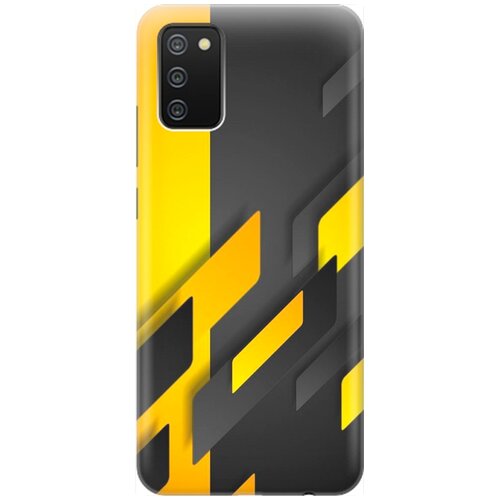 фото Силиконовый чехол на samsung galaxy a02s / самсунг а02 эс с принтом "черно-желтая абстракция" gosso