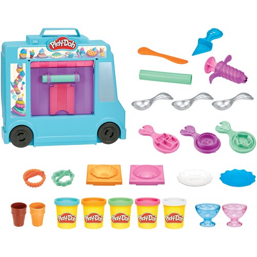 Масса для лепки Play-Doh Kitchen Creations Грузовичок с мороженым (F1390) 5 цв. масса для лепки play doh kitchen creations машинка для лапши e77765l0 5 цв