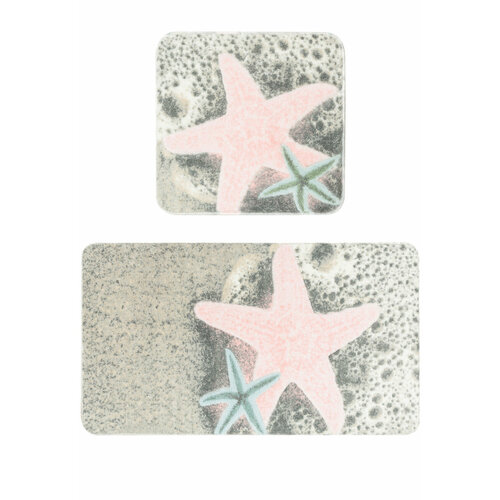 Комплект ковриков 57*100; 50*57 см для ванной, для туалета, розовый Confetti Bath Bella Sea Star 01 Pink