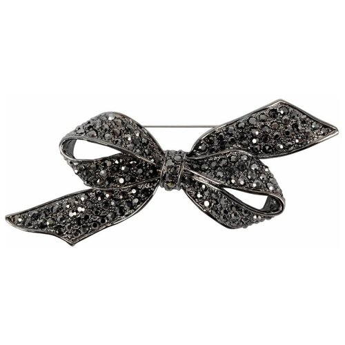 фото Брошь бижутерная бант (замок-булавка, черный) 55191 otokodesign