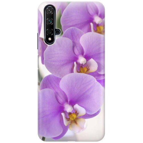 фото Cиликоновый чехол на huawei nova 5 / хуавей нова 5 с принтом "сиреневые орхидеи" gosso