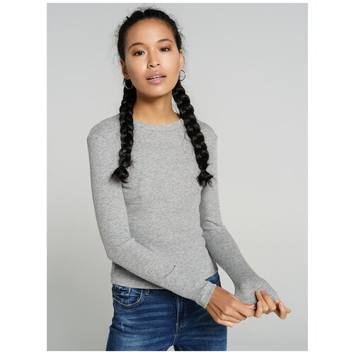 фото Футболка с длин.рукавом твое 65342 размер xs, светло-серый меланж, women