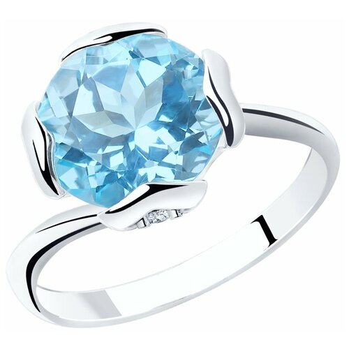 фото Sokolov кольцо из серебра с топазом и фианитами 92011793, размер 19