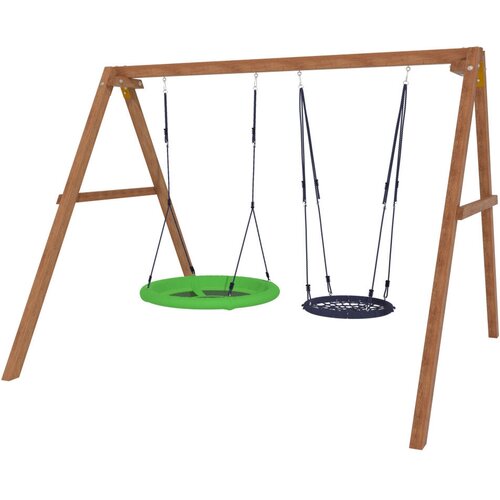 Деревянные качели с качелями гнездо 60 см и качелями гнездо Свиби