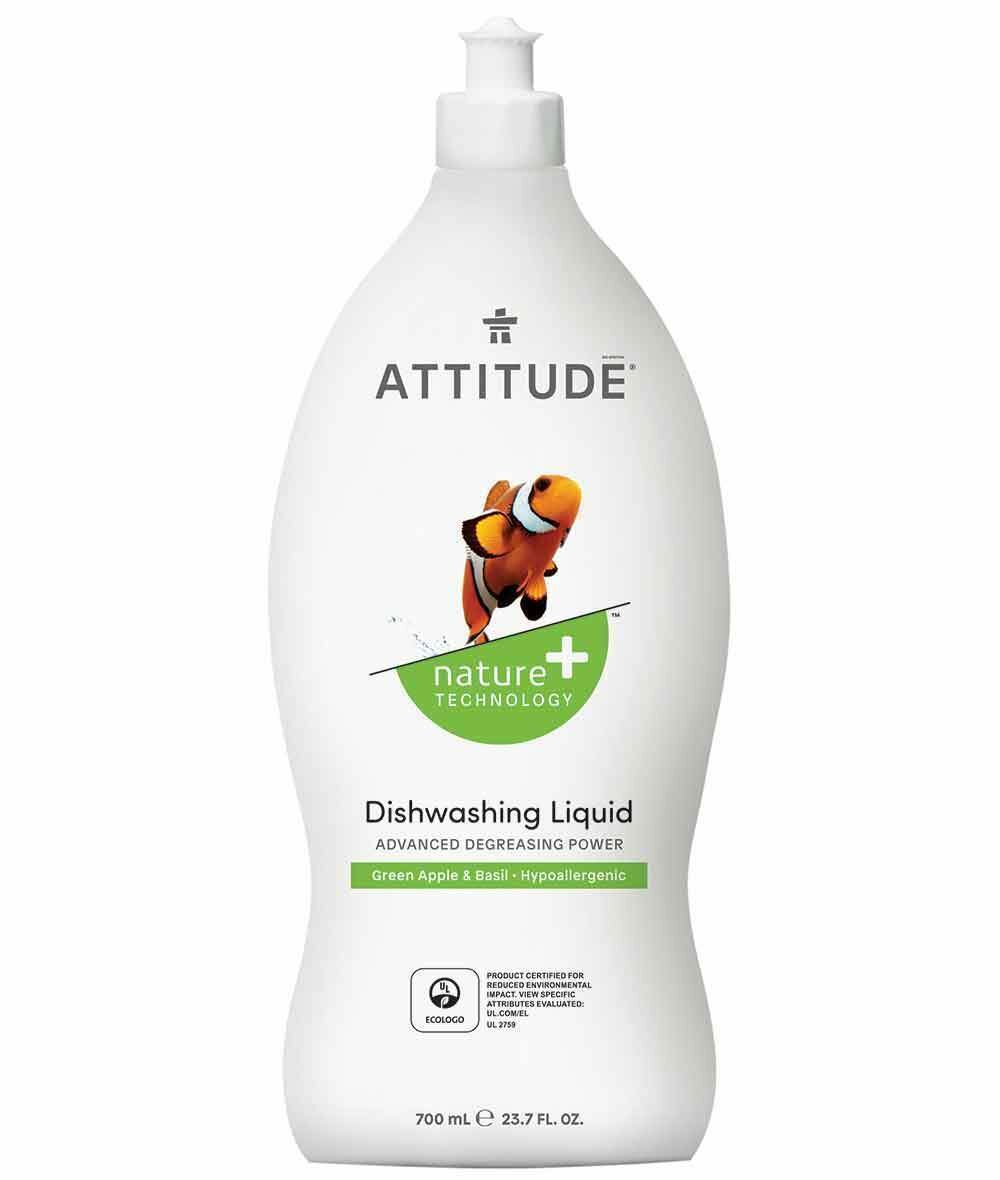 ATTITUDE Экологичное Средство для мытья посуды Green apple & Basil 700мл