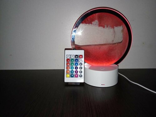 3D-настольная лампа с движущимся песком с дистанционным управлением, красный