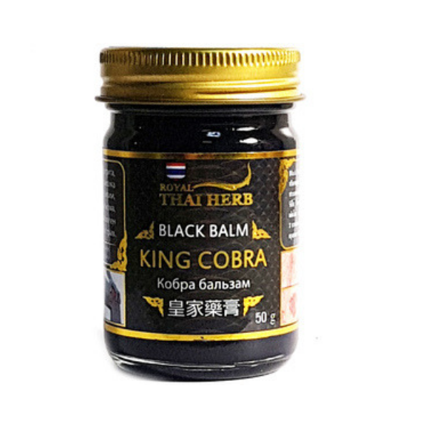 Чёрный тайский бальзам Thai Herb с ядом королевской кобры 50 гр.