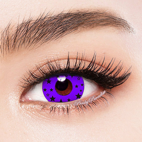 Цветные контактные линзы ALEX LINZA (EOS), Stars-on-Violet 0 / 14 / 8.6, 2шт.