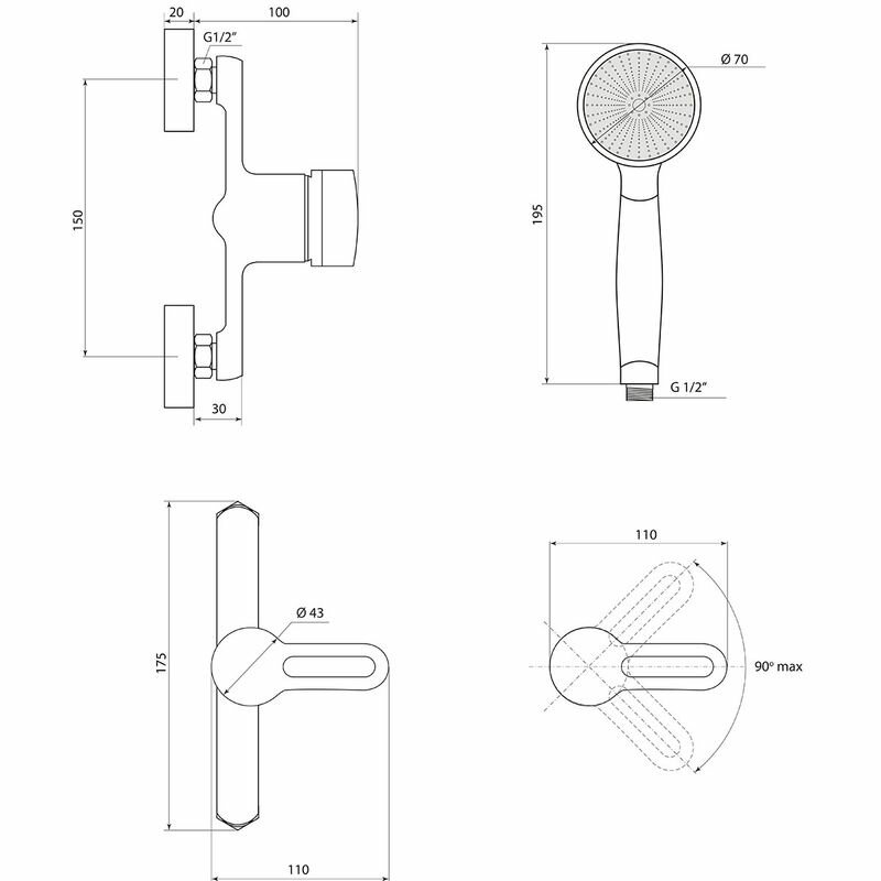 Смеситель для душа, одноручный, Т40. (Славен) — фото 1