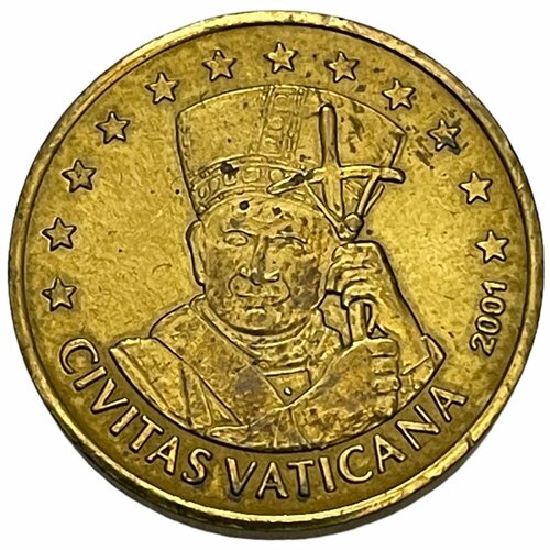 Ватикан 50 евроцентов 2001 г. (Карта Европы) Specimen (Проба)