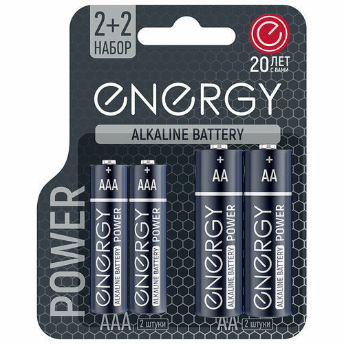 Батарейка алкалиновая Energy Power LR6+LR03/4B (АА+ААА) батарейки старт lr6 lr03 box аа 12 шт ааа 12 шт