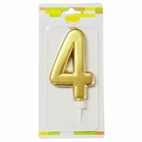 Свеча Цифра 12см Большая Gold 4