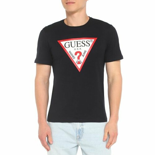 футболка levi s ss original hm tee размер s черный Футболка GUESS, размер XS, темно-синий