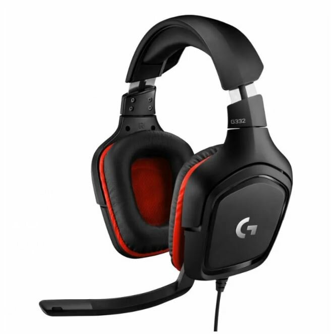 Logitech G332 Wired Gaming Headset, красный игровая гарнитура