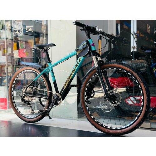 Велосипед горный скоростной на дисках MOSSATE 275M-A12 275 21s дюймов детский мужской и женский для прогулки скоростной спортивный велик зеленый черный 40990₽