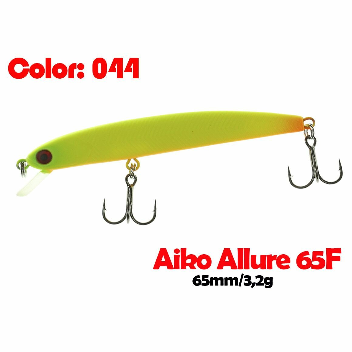 Воблер Aiko ALLURE 65F цвет 044, минноу плавающий длина 65мм
