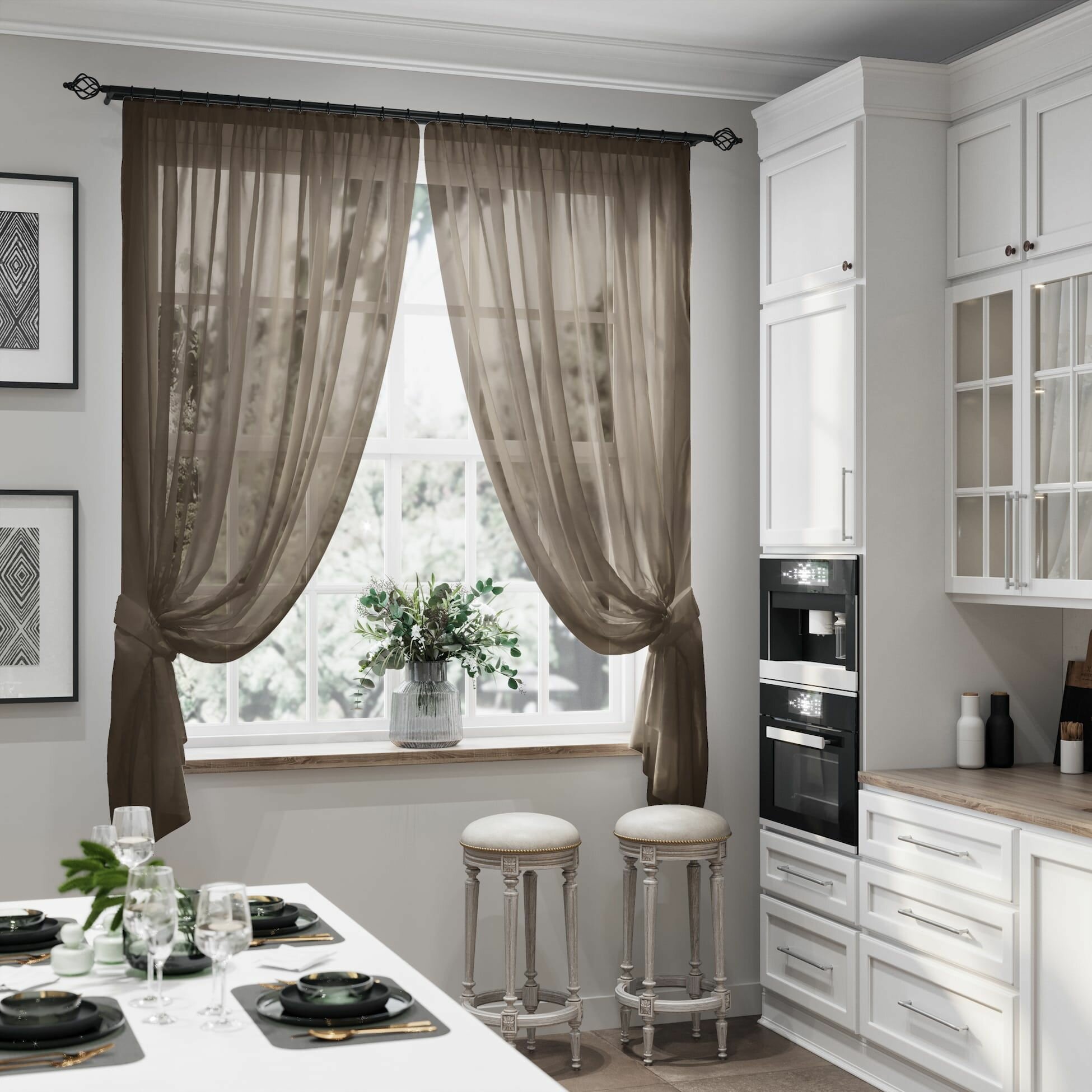 Шторы для кухни Иола венге