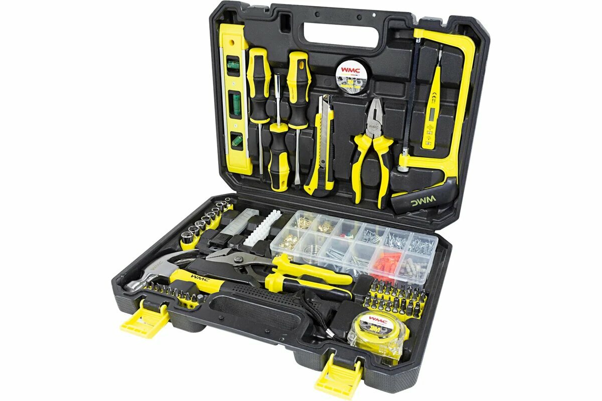WMC TOOLS Набор инструментов 700 предметов, 1/4" 6 гранный 5-13 мм, шарнирно-губцевый, биты, отвертки, расходники WMC-20700(47911)