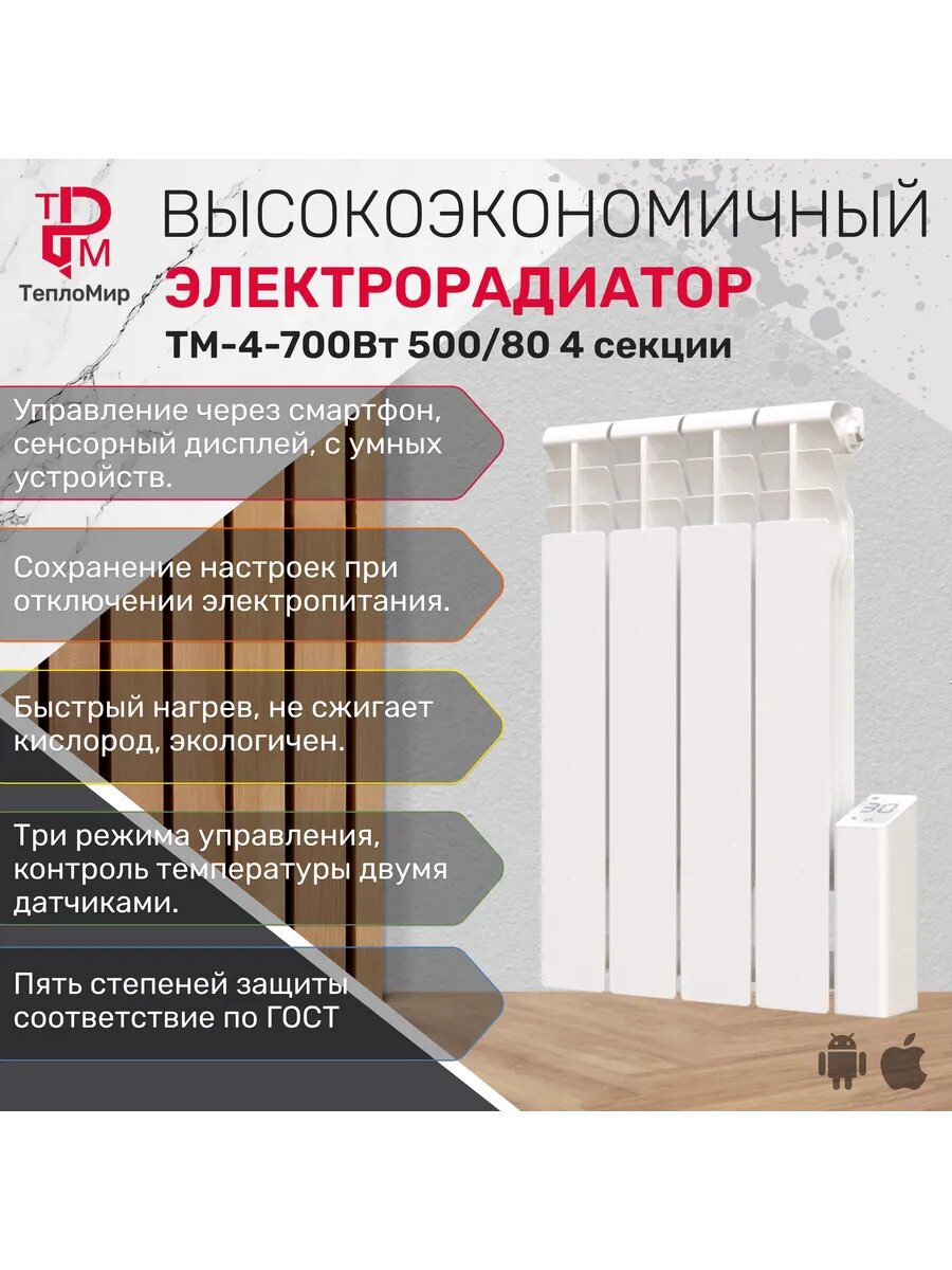 Высокоэкономичный электрорадиатор с Wi-Fi