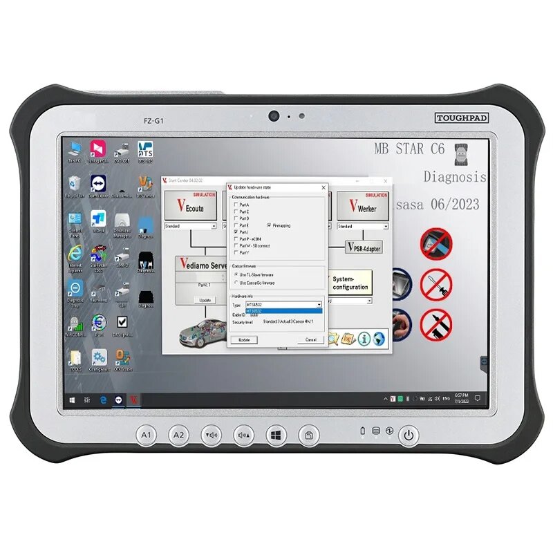 DOIP VCI MB Star C6 с программным обеспечением 2024.03 WIFI C6 с ноутбуком FZ-G1 I5 ПК Мультиплексор vci Диагностический инструмент SD Connect c6, With G1 laptop — фото 1