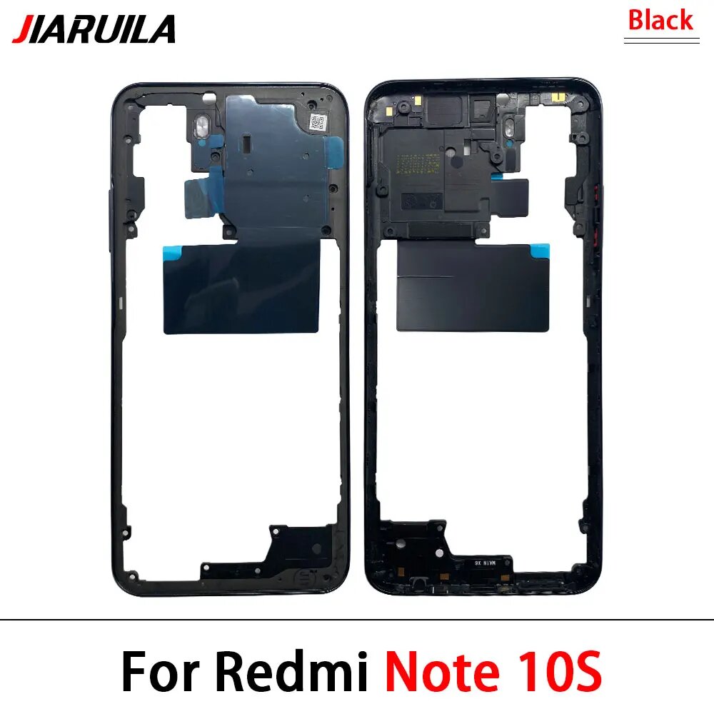 Новый протестирован для Xiaomi Redmi Note 10S 10 4G 5G Корпус Средняя рамка Чехол Средняя рамка Безель Пластина Запасные части с боковым ключом, Note 10S Black