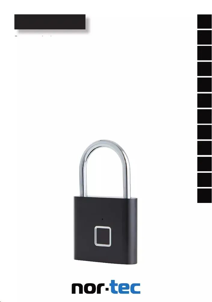 Навесной замок NorTec Padlock, со считывателем отпечатка пальца