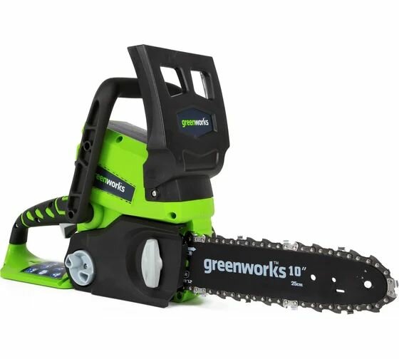 Цепная пила аккумуляторная GreenWorks G24CS25K2 24V 25см c 1хАКБ 4 А. ч и ЗУ 2000007VB