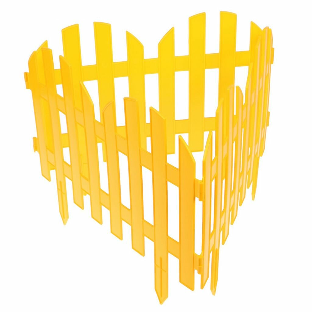 Забор декоративный пластмасса  Palisad   4  28х300 см  желтый  ЗД04