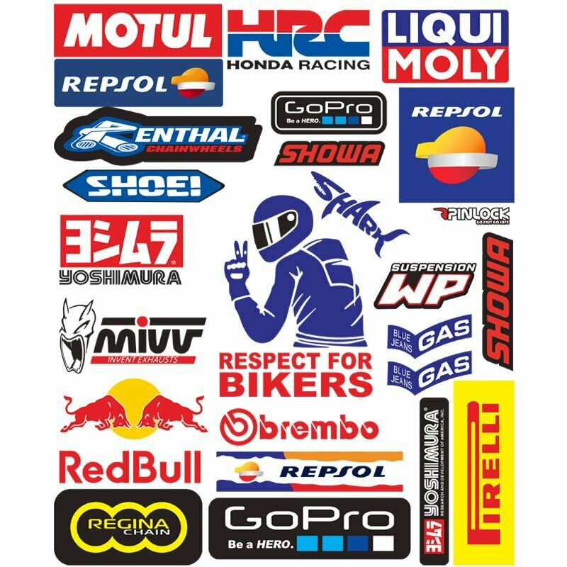 Светоотражающая наклейка на мотоциклетный шлем, для AGV, легко клеится и снимается без следов, водостойкая, разноцветная,