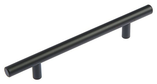 Ручка рейлинг, облегченная, d=12 мм, м/о 128 мм, цвет черный