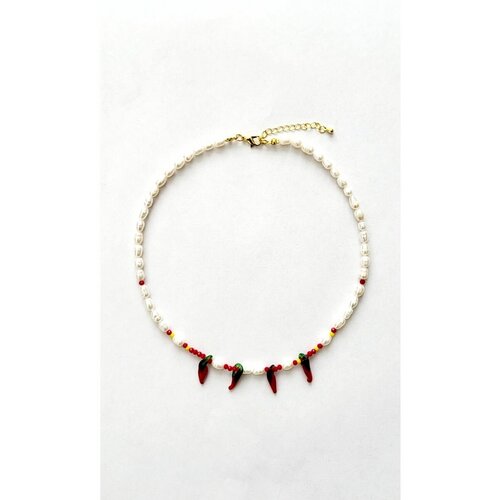 Чокер ( Verba ), муранское стекло, длина 40 см, красный, зеленый, белый