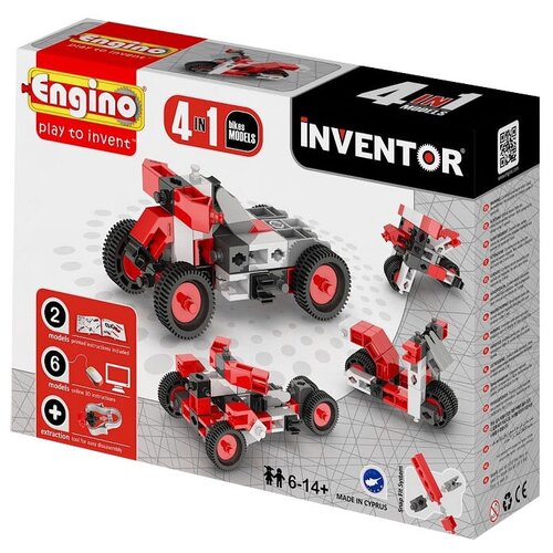конструктор engino inventor motorized 3030 30 models set 120 дет Конструктор ENGINO Inventor (Pico Builds) 0432 Мотоциклы, 51 дет.