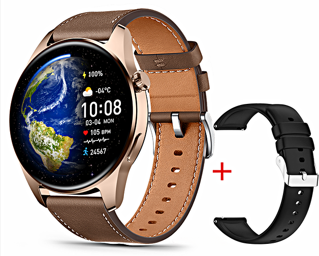 Умные часы HK4 HERO Smart Watch AMOLED 1.5, Смарт-часы 2023 c 2 ремешками, iOS, Android, Bluetooth звонки, Золотистый корпус, WinStreak