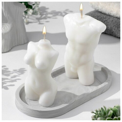 Набор свечей на подставке Мужчина и женщина черно-белая подставка 825₽