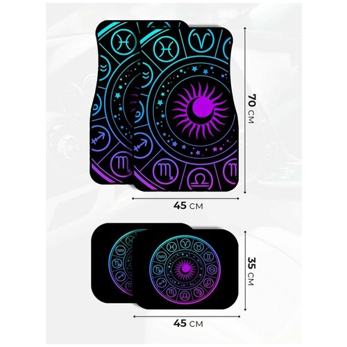 Набор автомобильных ворсовых ковриков в салон авто, универсальные, с принтом неон 5