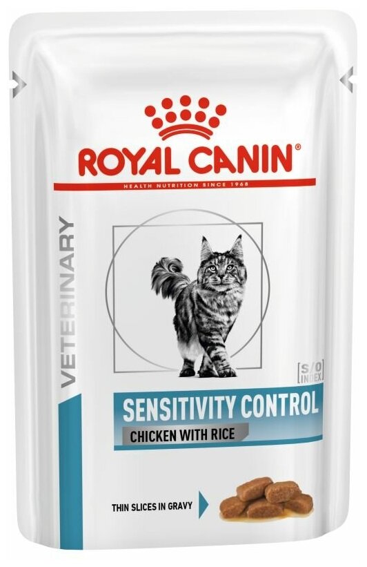 Влажный корм для кошек Royal Canin Sensitivity при проблемах с ЖКТ, при аллергии, с курицей, с рисом 24 шт. х 85 г (кусочки в соусе)