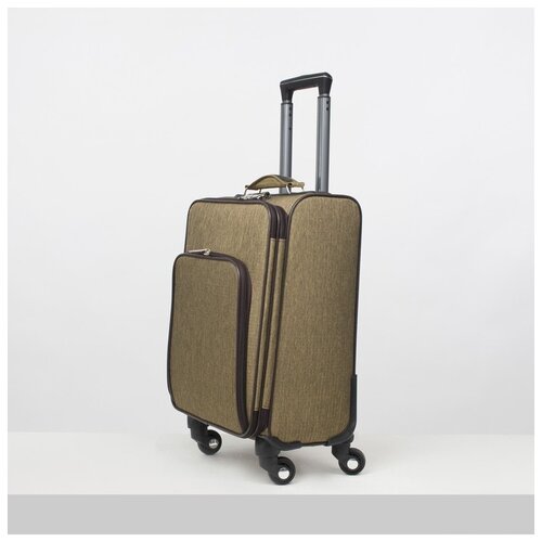фото Чемодан мал 20" полет, 33*20*48, отд на молнии, н/карман, код замок, 4 колеса, бежевый 4613532 сима-ленд