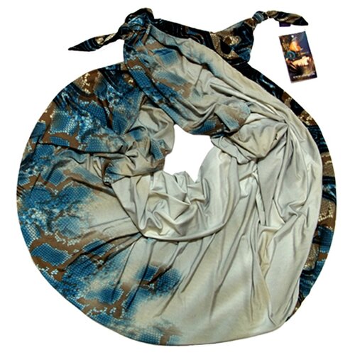 фото Двойной шарф-долька оланж ассорти с узелками серия сингапур из вискозы оа-dolka-vs-44/3