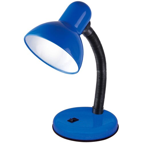 Лампа офисная Uniel TLI-201 Blue, E27, 60 Вт, цвет арматуры: черный, цвет плафона/абажура: синий