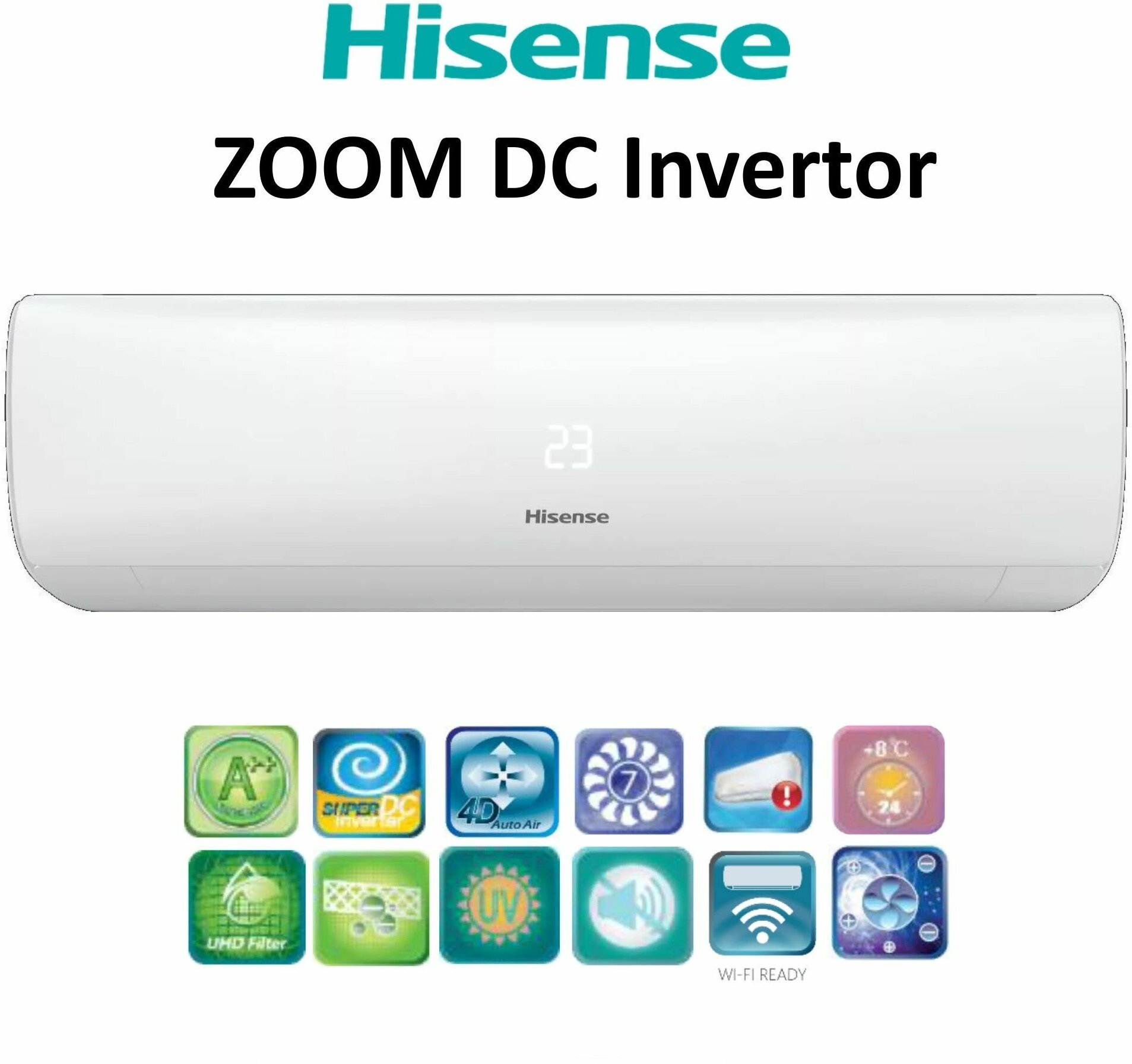 Кондиционер HISENSE Zoom DC Inverter AS-07UW4RYRKB00 - фотография № 6