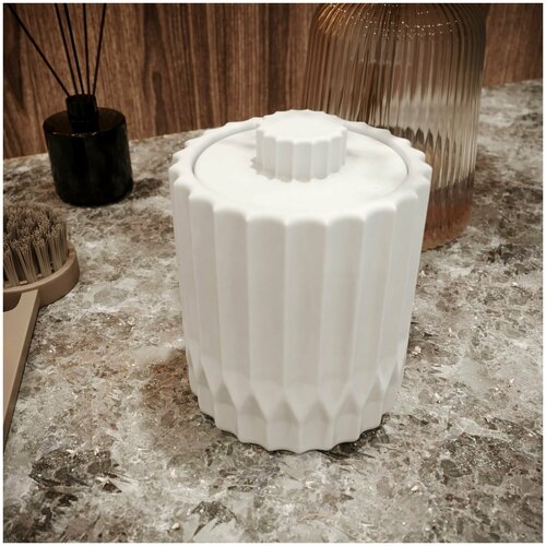 Органайзер для ванной комнаты, для ватных дисков и палочек San Marino белый глянцевый.