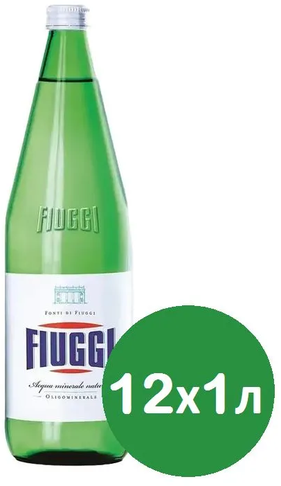 Вода минеральная Fiuggi (Фьюджи) без газа 6 шт по 1 л стекло, 2 упаковки - фотография № 1