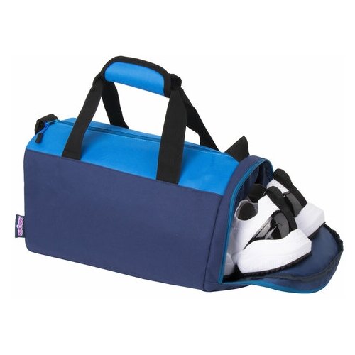 фото Сумка спортивная юнландия с отделением для обуви, 40х22х20 см, синий/голубой, 270096